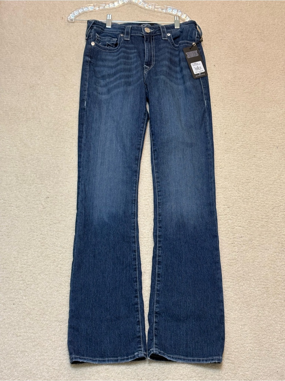 NWT True Religion Becca Skinny Jeans Mid Rise Boot Cut Dark Wash Blue